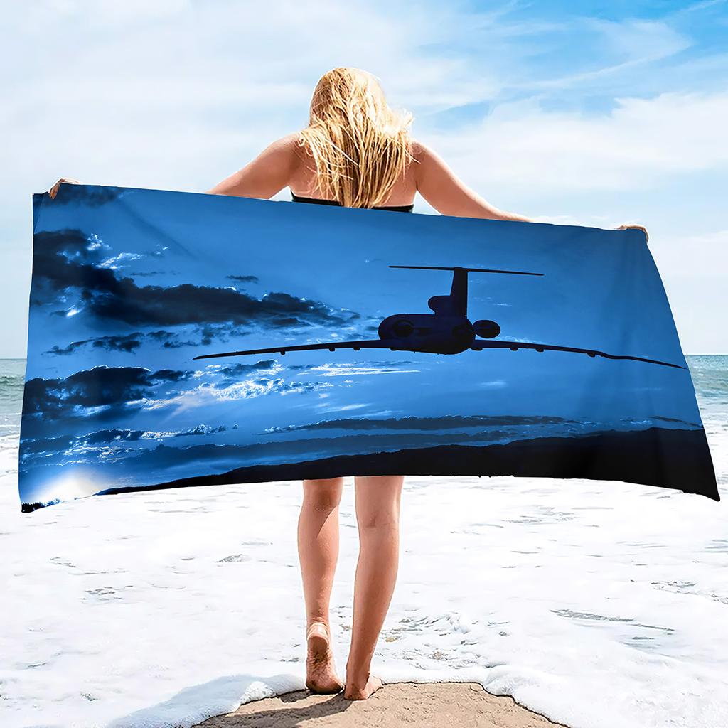 Microfiber Sand Free Beach Towel, Oversized Large Beach Towels For Travel Pool Swimming Bath Camping Yoga Aircraft Printing