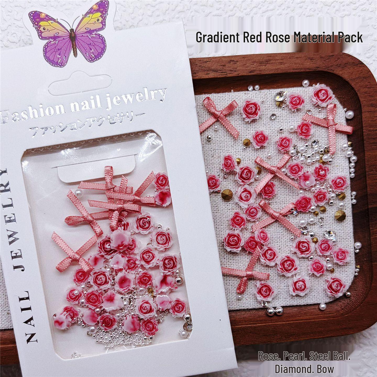 Camellia Nail Art: Exquisite Organza Bow & Rose Flower Accessories