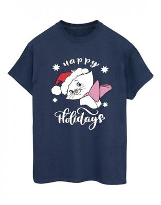 Womens/Ladies The Aristocats Happy Holidays Cotton Boyfriend T-Shirt