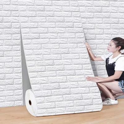 10M 3D Faux Brick Wall Stickers Waterproof Self-Adhesive Bedroom Wallpaper Living Room Kitchen Home Decoration Wide