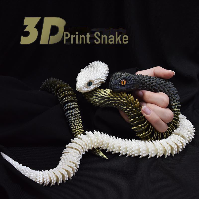 3D-gedrucktes bewegliches Viper-Schlangenspielzeug – handgefertigtes Desktop-Ornament-Kunsthandwerk