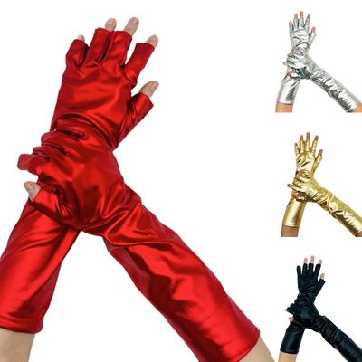 Nightclub Metallic Gloves Christmas Concert Opera Party Costume Accessories Metallic Gloves for Women and Girls