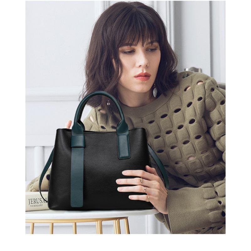 Dámská kabelka z hovězí kůže první vrstvy, nová dámská kabelka z pravé kůže, dámská crossbody taška s velkou kapacitou přes jedno rameno