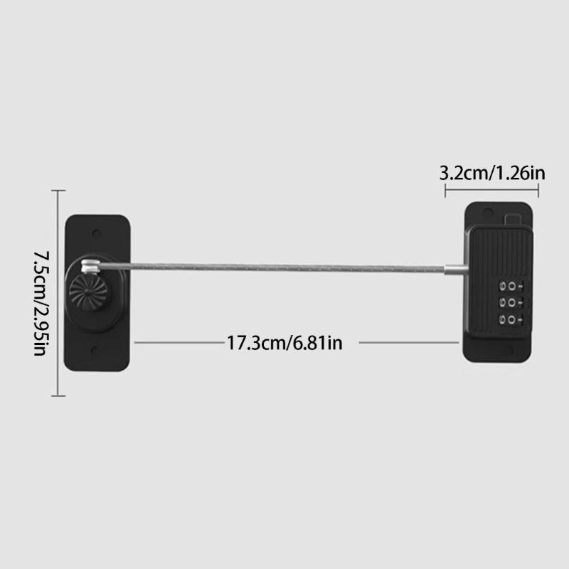 Home Window Lock Refrigerator Fridge Freezer Door Lock with 3 Digit Code Child Protections Password Lock Enduring