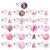 Ribbon Brooch Pin Beautiful Designs Ribbon Enamel Pin Alloy Material Health Awareness Pins for Breast Cancers Awareness