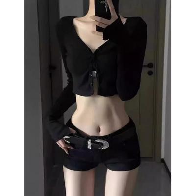 Ragazza Americana Hot Vita Bassa Denim Elasticizzato Aderente Pantaloncini Super Corti da Donna Estate Nuovo Vestibilità Slim Snellente e Gamba Larga Pantaloni Hot Hip
