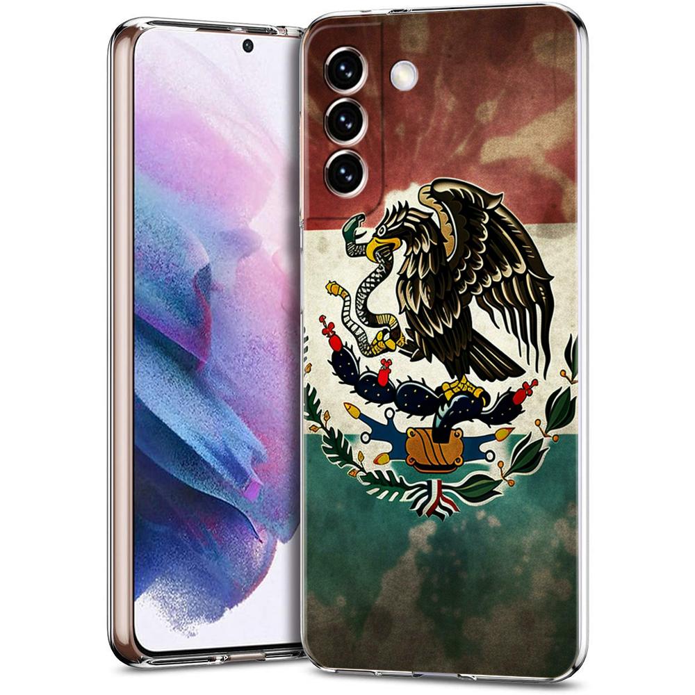 Phone Case For Samsung Galaxy S24 Ultra S23 FE S22 S20 S21 5G S10 S9 Plus S10E S8 Soft Silicone Clear Mexico Flag Cover