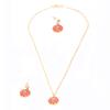 Necklace Earrings Set Red Stylish Simple Pendant Eardrop Suit for Clothing Decoration Gifts