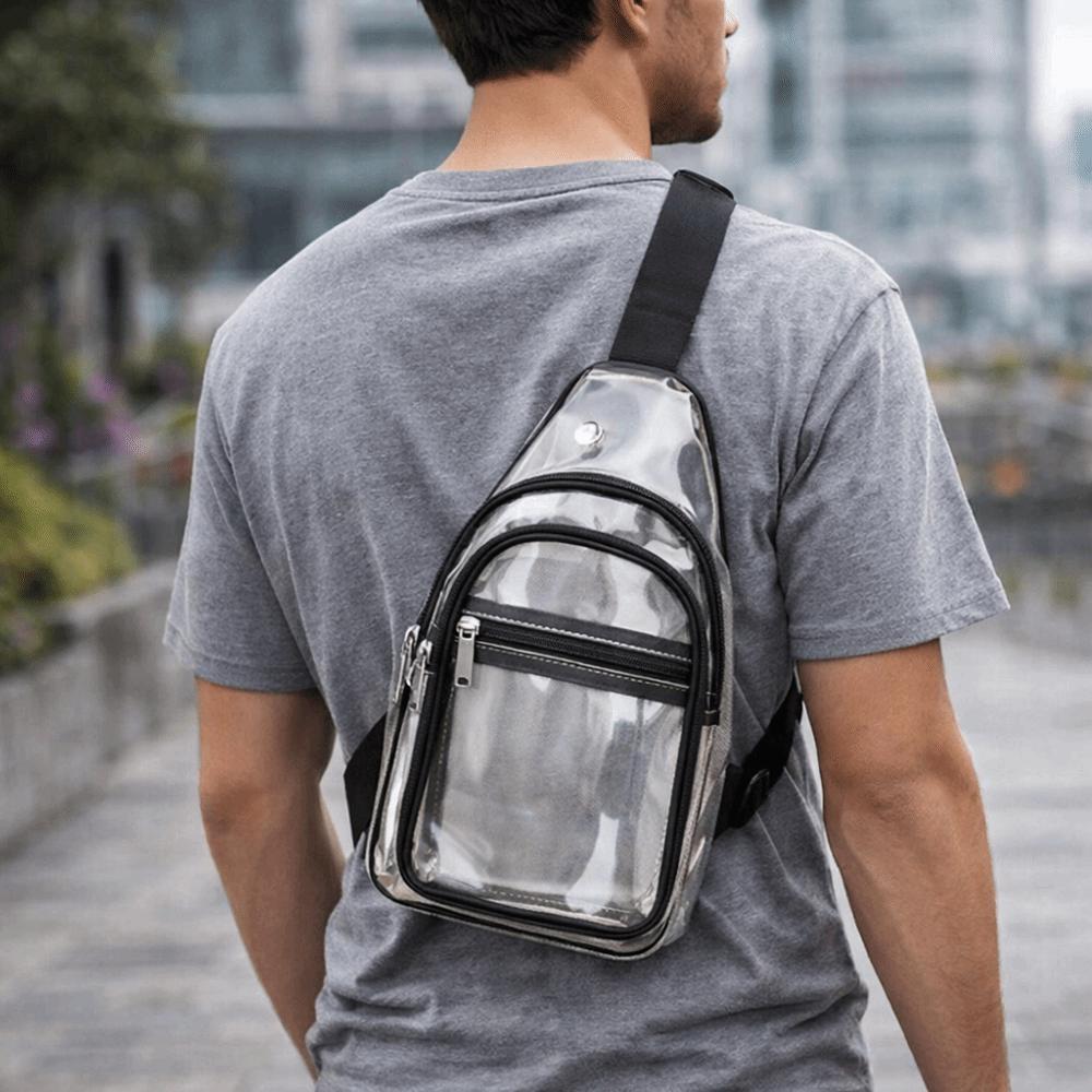 Large Capacity Clear Chest Bag Lightweight PVC Shoulder Bag Transparent Crossbody  Bag  Women