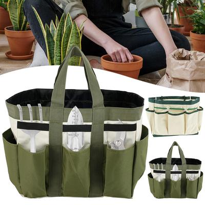 Aufbewahrungstasche für Gartengeräte, 600D Oxford-Stoff, große Kapazität, Werkzeug-Organizer-Tasche mit mehreren Taschen für Gartenarbeit, Hof, Rasenarbeit