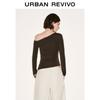UR 2026 Women's Asymmetrical Neck Pleated T-Shirt