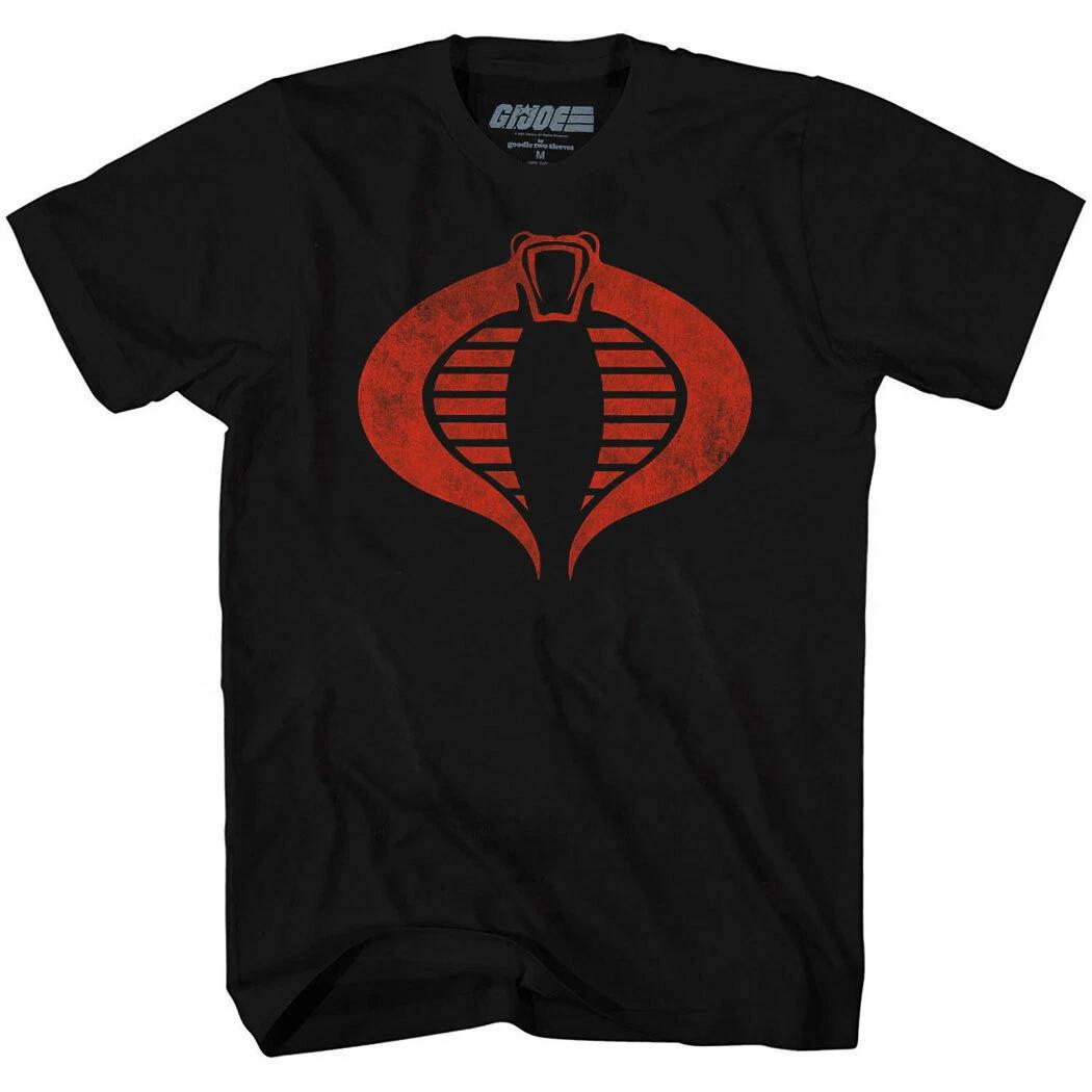 G.I. Joe Cobra Commander Distressed Symbol 100% Cotton T-shirt Mens Tees Top S