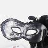 Masque de Mascarade à Plumes avec Bâton pour Femmes, Masque Oculaire en Dentelle Mascarade Demi-Masque Mascarade Accessoires de Costume
