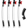 Taiss 4PCS Racing Fuel Jug Hose with Ball Valve & 2 Benders,14 Inch Fuel Filler Hose for LC2 Jugs Gas Can Spout Replacement Gas Tank Filler Hose
