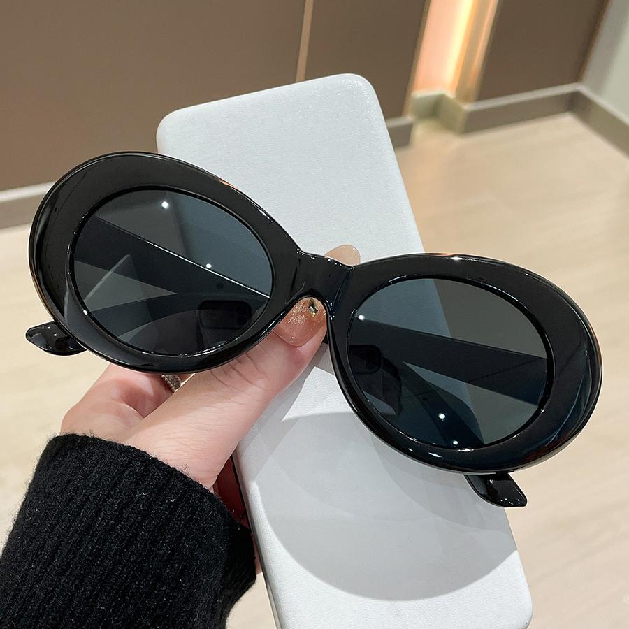 1 pièce Lunettes de Mode Personnalité Y2K à Monture Ovale en Plastique pour Hommes/Femmes Décoration pour Vacances en Plein Air Fête sur la Plage Festival de Musique