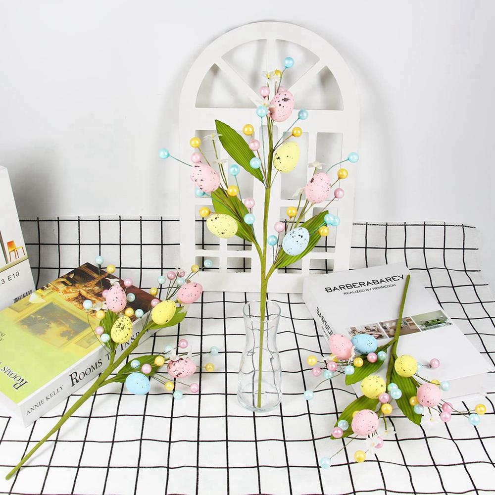 Easter Egg Stems Artificial Easter Picks Berry Stems Easter Sprays for Home Decor Easter Celebration Colored Artificial Plants