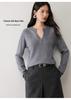 V-neck Half-Zip Multi-Button Cashmere Knit Base Layer for Autumn/Winter
