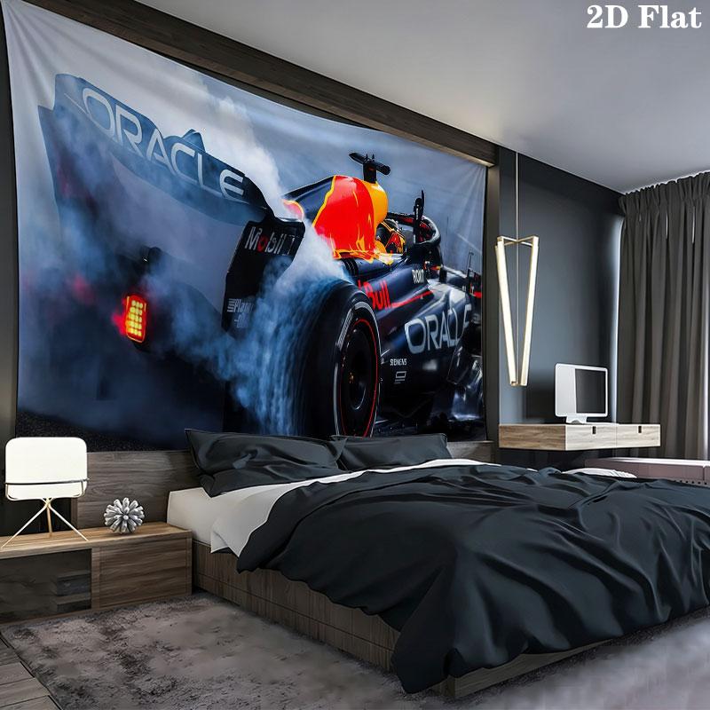 Racing car Wall tapestry, aesthetic printed fabric blanket, suitable for bedroom, living room, and home decor.