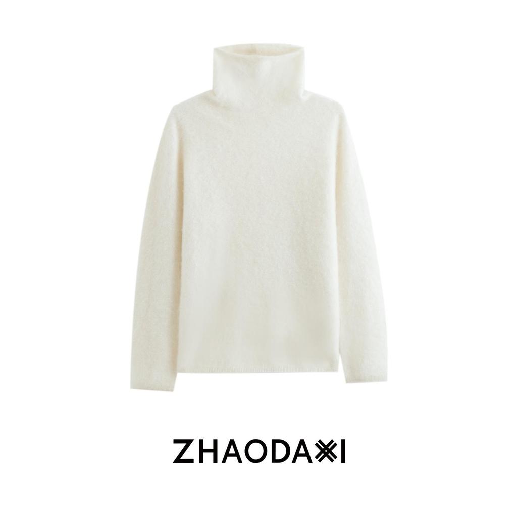 Cashmere Mulberry Silk Fur Brushed High Neck Sweater for Women - 2026 Series.