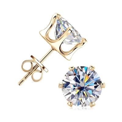 Orecchini a lobo minimalisti e delicati con sei griffes in moissanite da 3-9 mm, unici, di alta gamma, D VVS1, gioielli squisiti