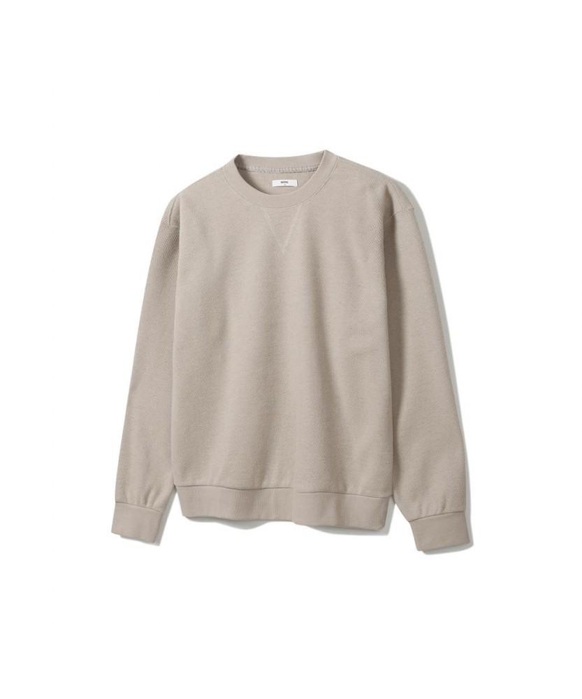 NOTIG Knit-Like Round Sweatshirt Beige_Oka3T1Rl110I1