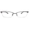 Nagoya Optical Co., Ltd. Stylish and fashionable reading glasses for men: Metal frame, semi-rimless design, MM-01 (Gray (wide), 3.00)