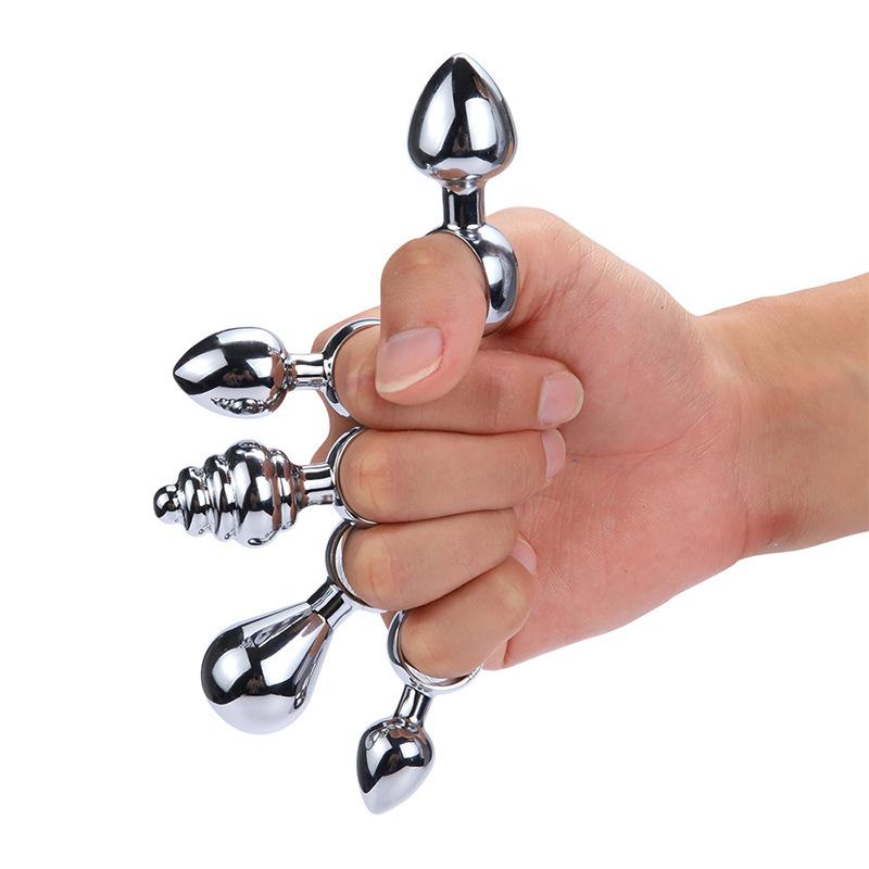 New Metal Butt Plug Anal Ring Finger Pull Ring Handheld Anal Plug Beginner's Entry Anal Expansion G-Spot Anus