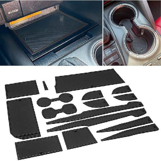 For Toyota Camry Accessories 2018      2024  Cup Holder Ert, Center Console Liner Organizer Door Pocket Mats (White Trim) - 16 Pcs Set
