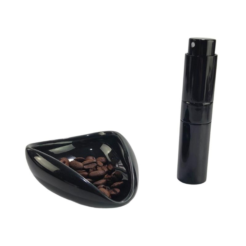 Convenient Coffee Dosing Set Ceramic Cup Trays Plastic Spray Bottle Coffee Brewing Supplies Perfect for Precise Brewing