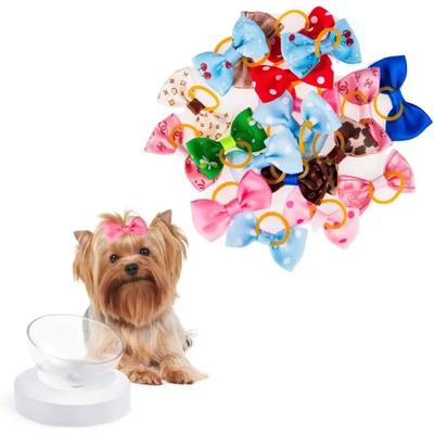 Pour un paquet de 50 nœuds pour poils de chien, accessoires pour poils de chien, nœuds pour cheveux, couvre-chefs pour chiens, poils longs, chiens et chats de compagnie