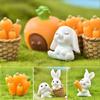 Rabbit Carrot Eat Diy Resin Figurine Micro Landscape Garden Decoration Miniature
