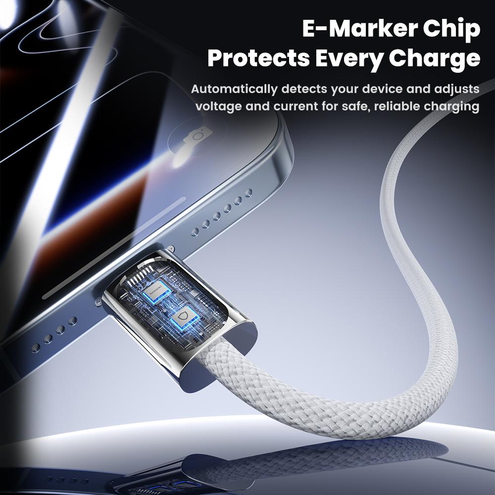 TOOCKI TX110C3 1m 100W Mini Zinc Alloy USB-C to USB-C Cable 480Mbps Data Fast Transfer Cable with Smart Chip