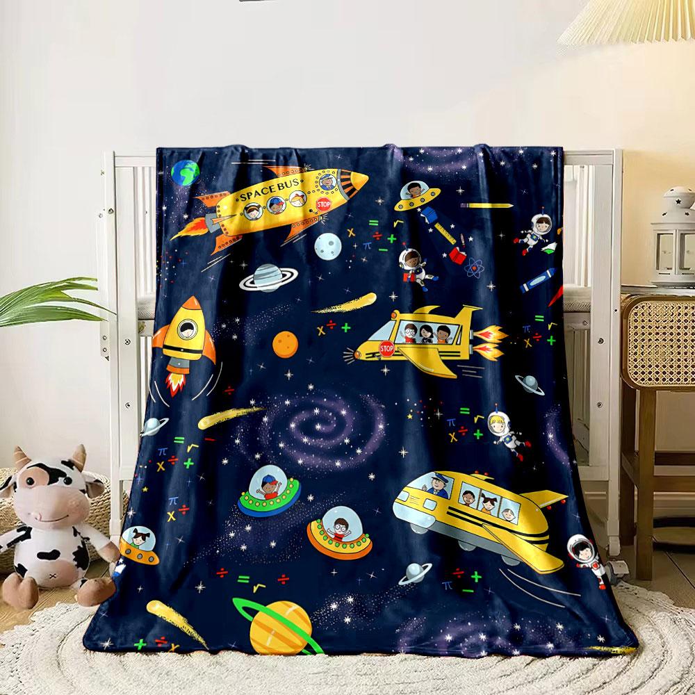 Space Bus Space Adventure Kids Blanket bedroom Blanket for Livingroom Couch lunch break Soft throw for Friend's festival Gift
