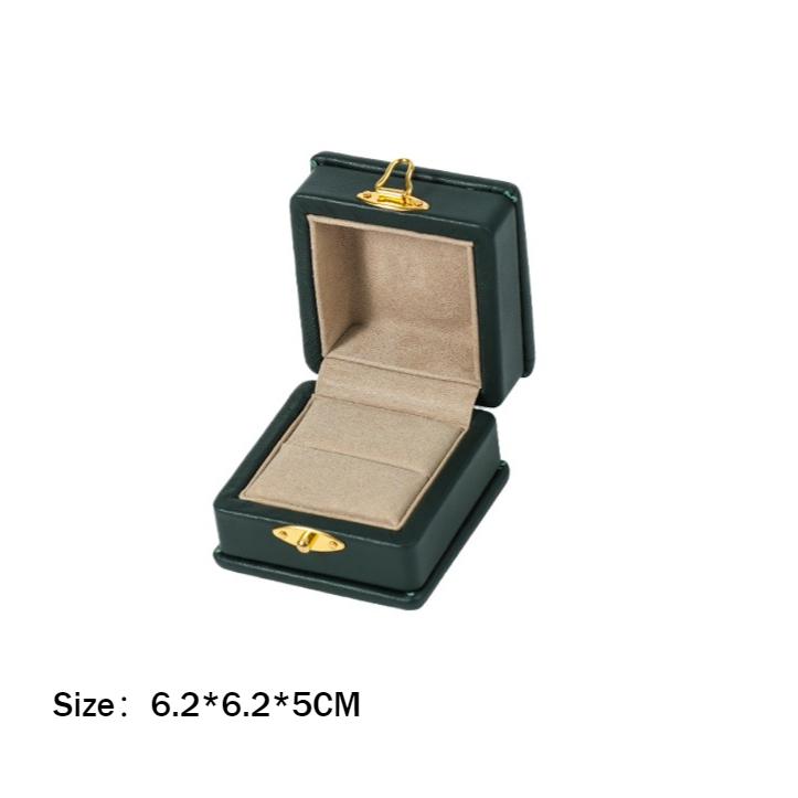 

Leather Jewelry Rings Box Wedding Rings Display Case Jewelers Ring Gift Packaging Boxes Travelling Portable Ring Storage Cases зелёный