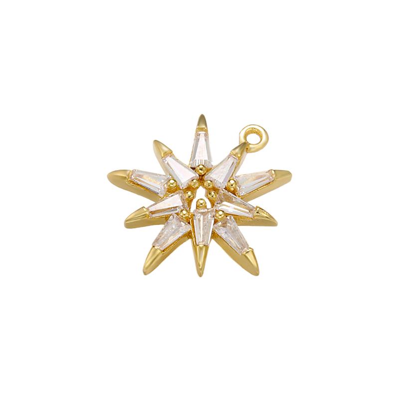 16x17mm Brass Crystal Multi-Angle Star Pendant for Women Handmade DIY Jewelry Accessories Making Findings Model:VD608