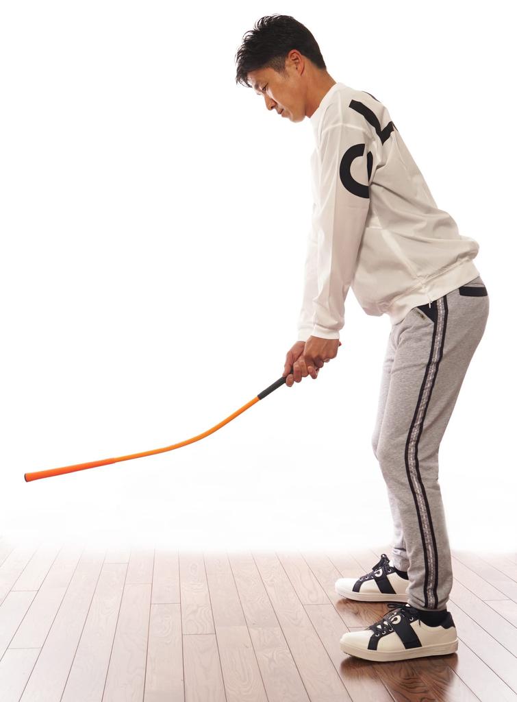 Live Swing Bend Mid 97cm Automatic Face Rotation Shallowing Golf Swing Hand First Golf Practice Equipment (Mid Size,/Orange)