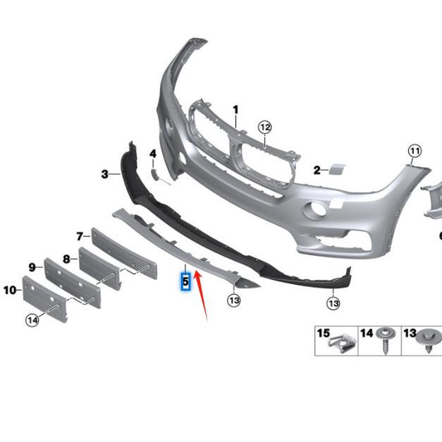 Front Bumper Lower Trim for BMW X5 F15 (Part No. 51127379419)