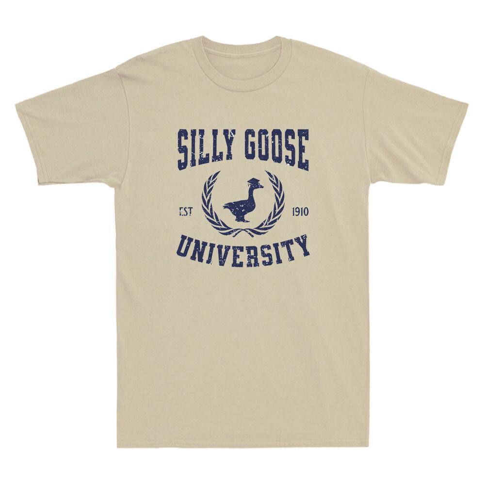 

Silly Goose University Funny Goose Meme Logo Vintage Men#039;s Short Sleeve TShirt Unisex T-Shirt S