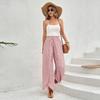 Damen Palazzo Hose Floral Weitbein Hose Sommer Strand High Pants