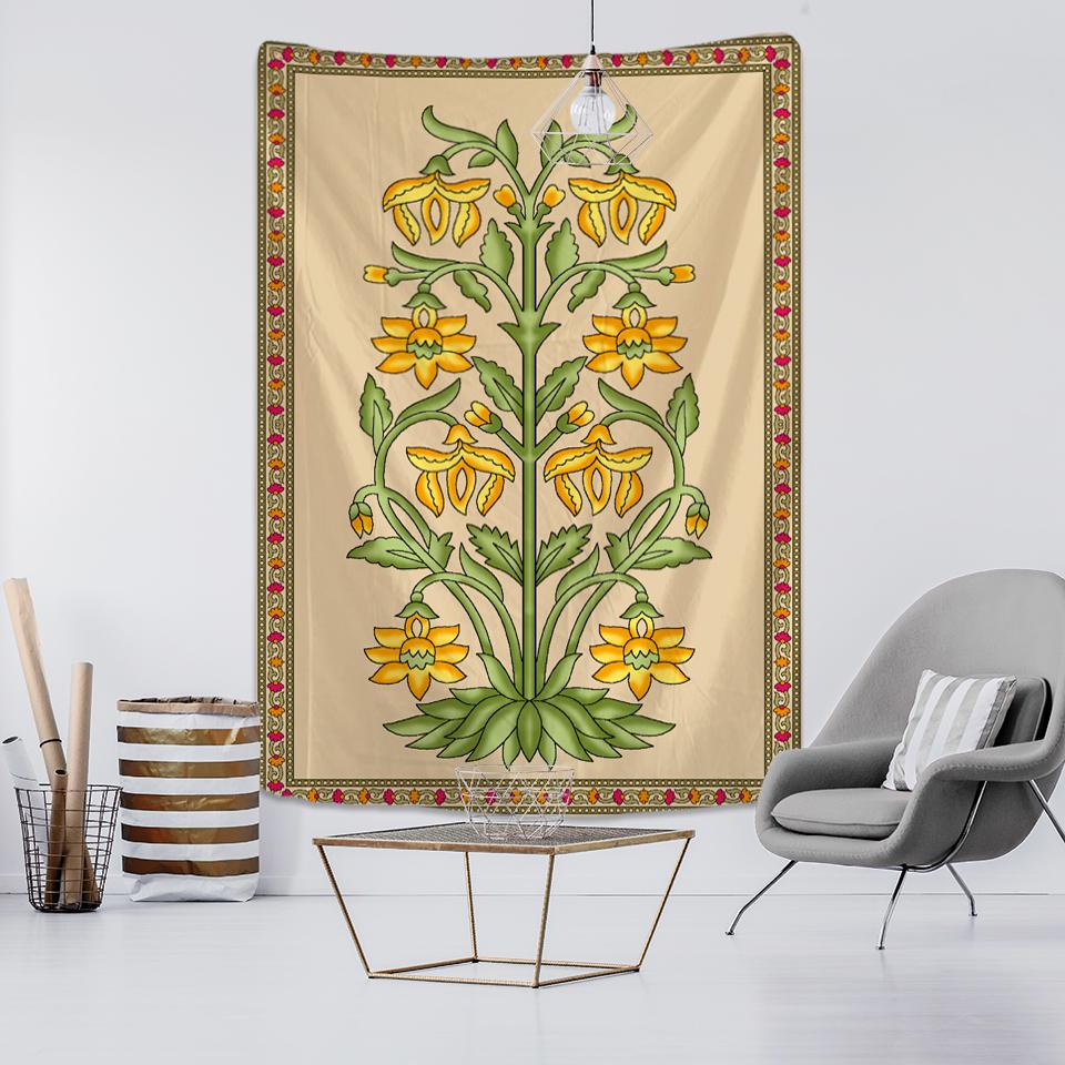Plant Flower Tapestry Wall Hanging Bohemian Style Simple And Elegant Hippie Mandala Carpet Bedroom Art Home Decor