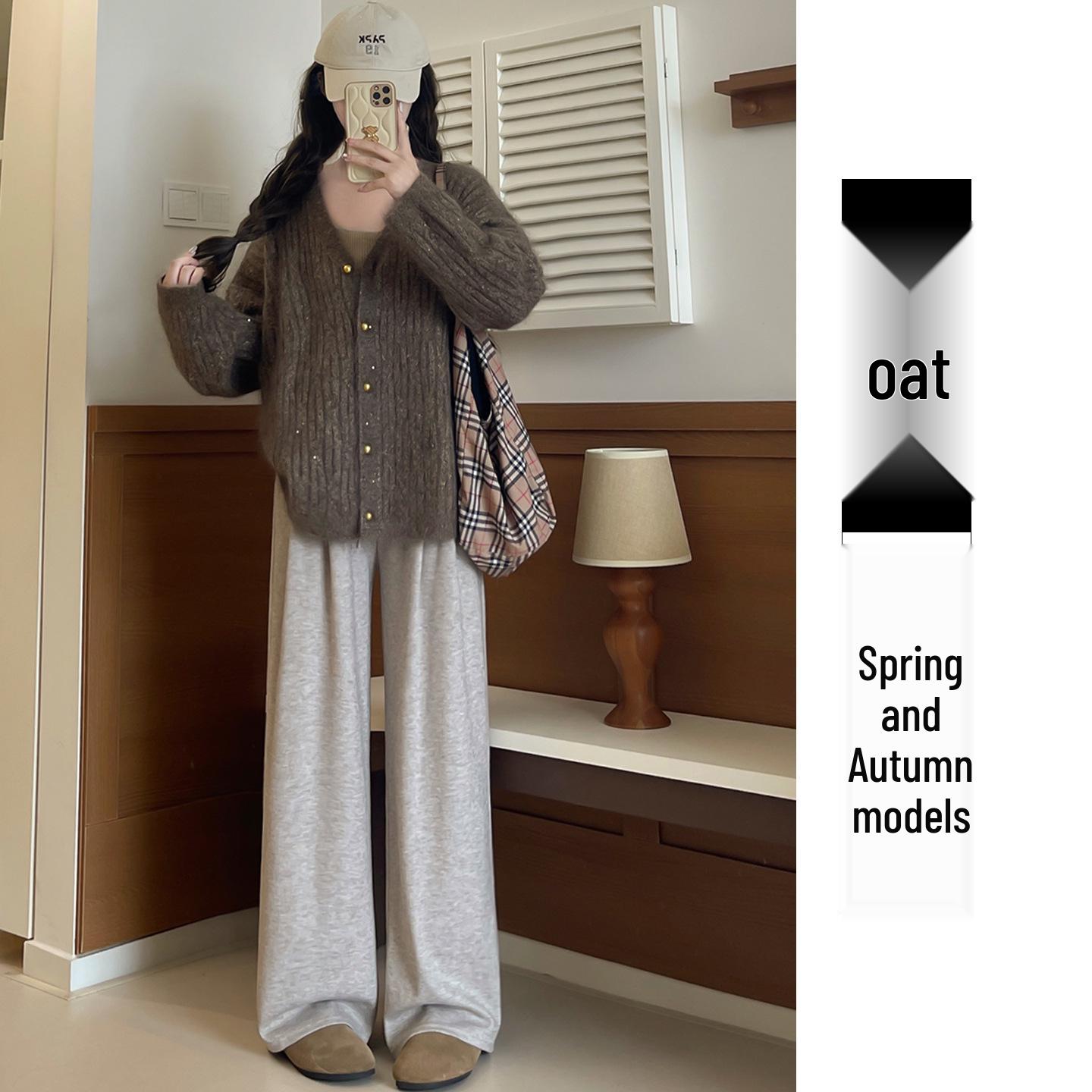 New 2025 Winter Maternity Wool Wide-Leg Pants: Soft, Thickened, Velvet-Lined for Autumn/Winter Comfort L