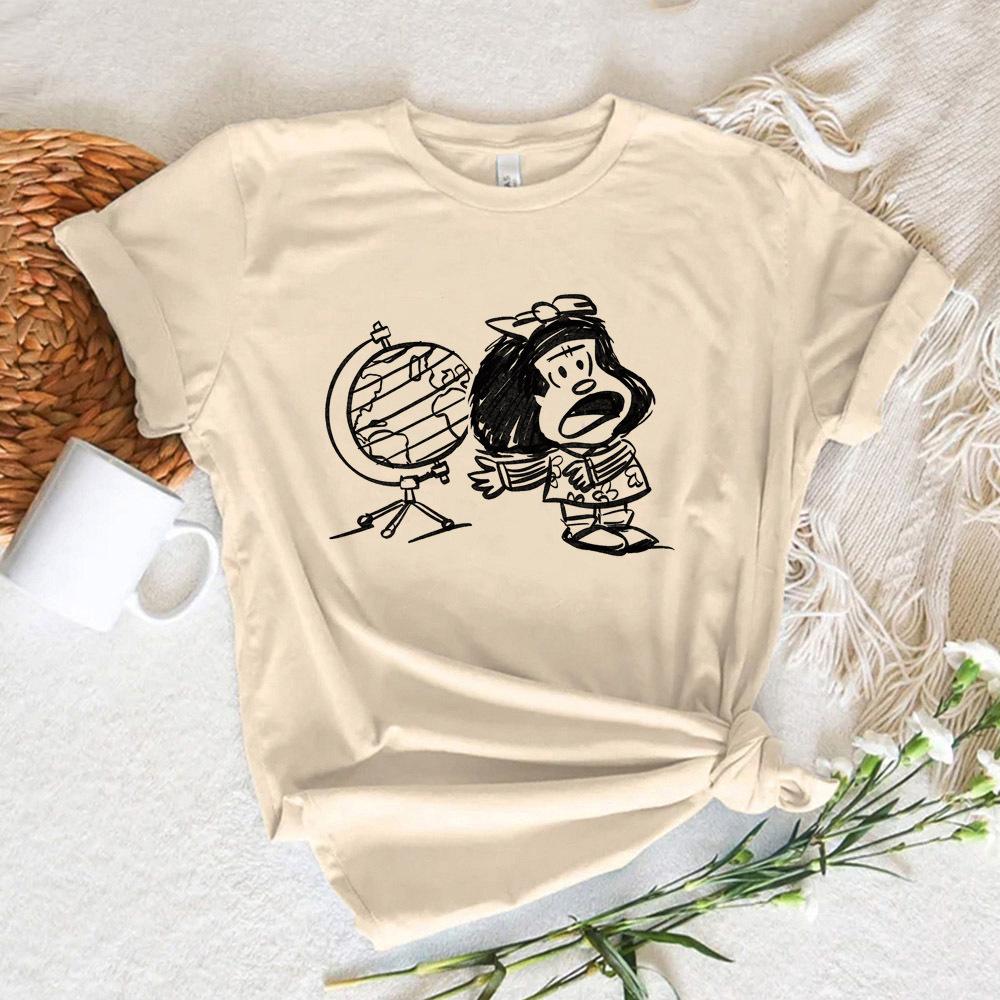 Mafalda tshirts Women harajuku Tee girl comic designer clothing S