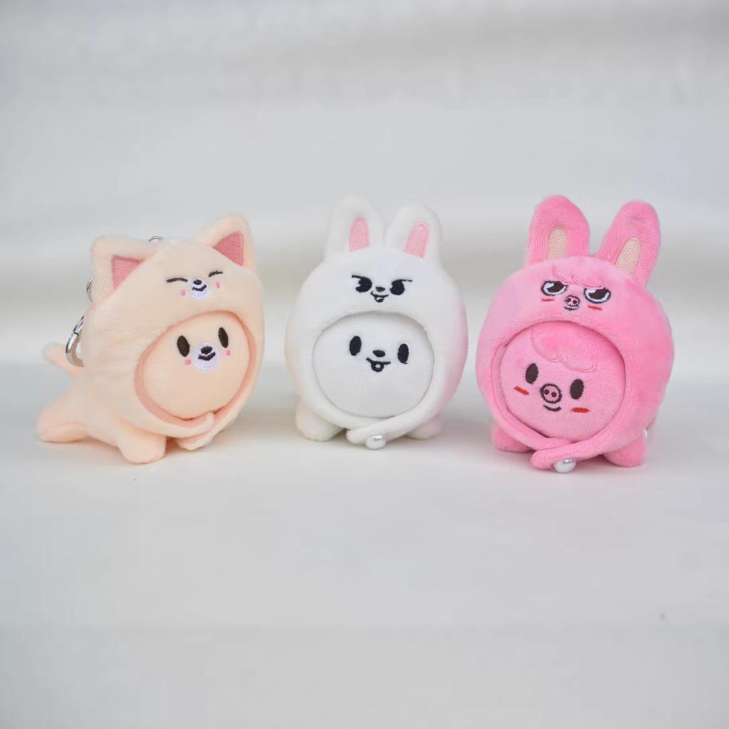 SKZ Group STRAY KIDS Prone Position Doll Toy Felix Wearing Hat Cute Pendant Cartoon Plush Keychain Gift