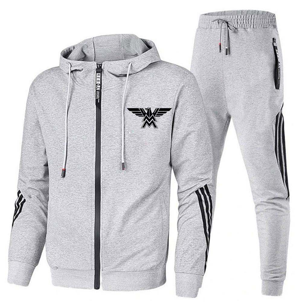 

Для мотоцикла Motorini MM650, новинка 2023 года, мужская повседневная спортивная одежда, спортивная одежда, топ с капюшоном и принтом, брюки L серебряный