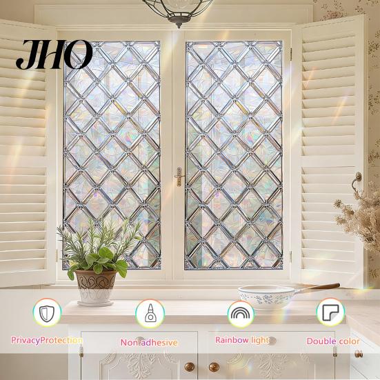 Easy Install Window Film Static Glass Sticker Privacy Protection Softens Light Electrostatic Soft Diffusion Waterproof Scratch-Proof Care Decal