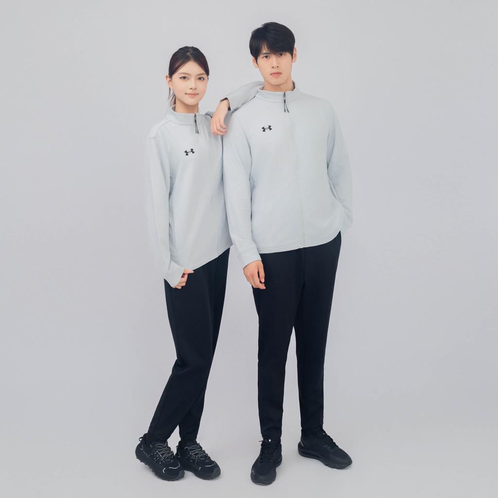 Under Armour Sports Series Womens Training Logo Pattern Outdoor Casual Sports Pullover Jacket Unisex Jacket Gray 24500402-009