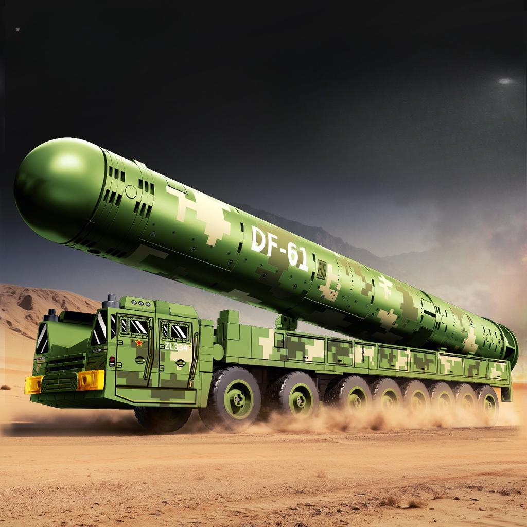 551pcs Military Series DF-61 Intercontinental Ballistic Missile Launch Vehicle Building Toy No Box