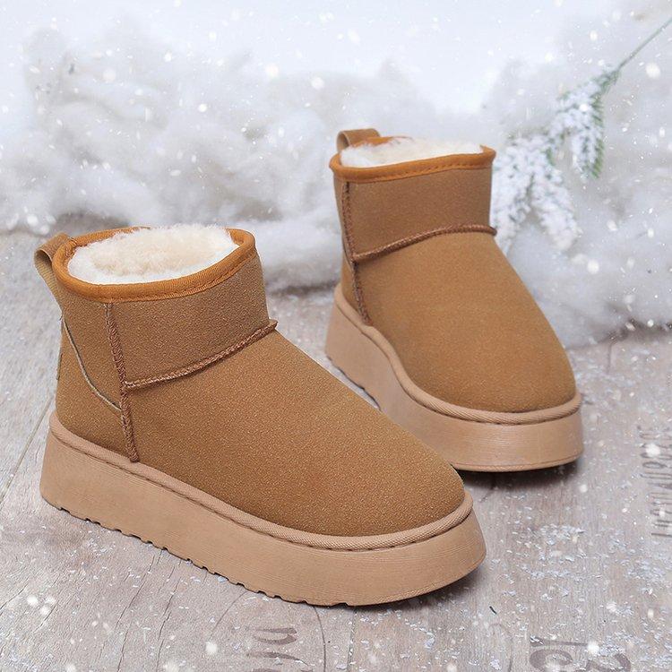 

Fur integrated Sangpo snow boots platform cotton shoes fluffy shoes women s winter 2025 new piled thickened cotton short boots 40 малиновий