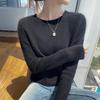 Women's Genuine Cashmere Seven-Gauge Thick Saddle Shoulder Round Neck Loose Solid Color Knit Sweater Base Layer