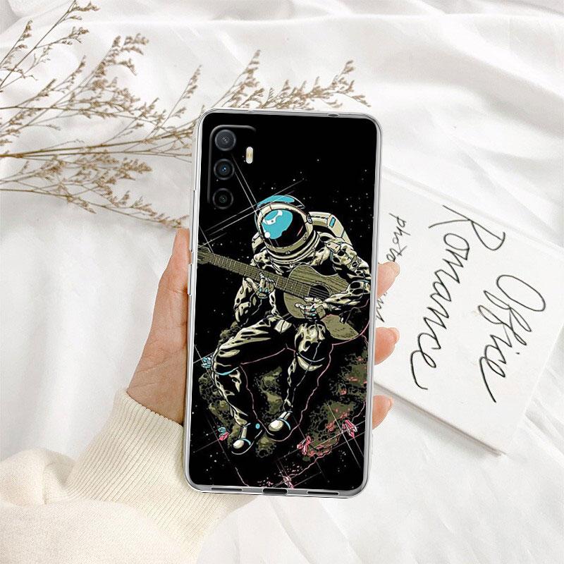 IK2 Abstract Space Astronaut Transparent Phone Case for Motorola Moto G7 G8 G9 G84 G85 G73 G24 G15 Z2 Play Power Plus